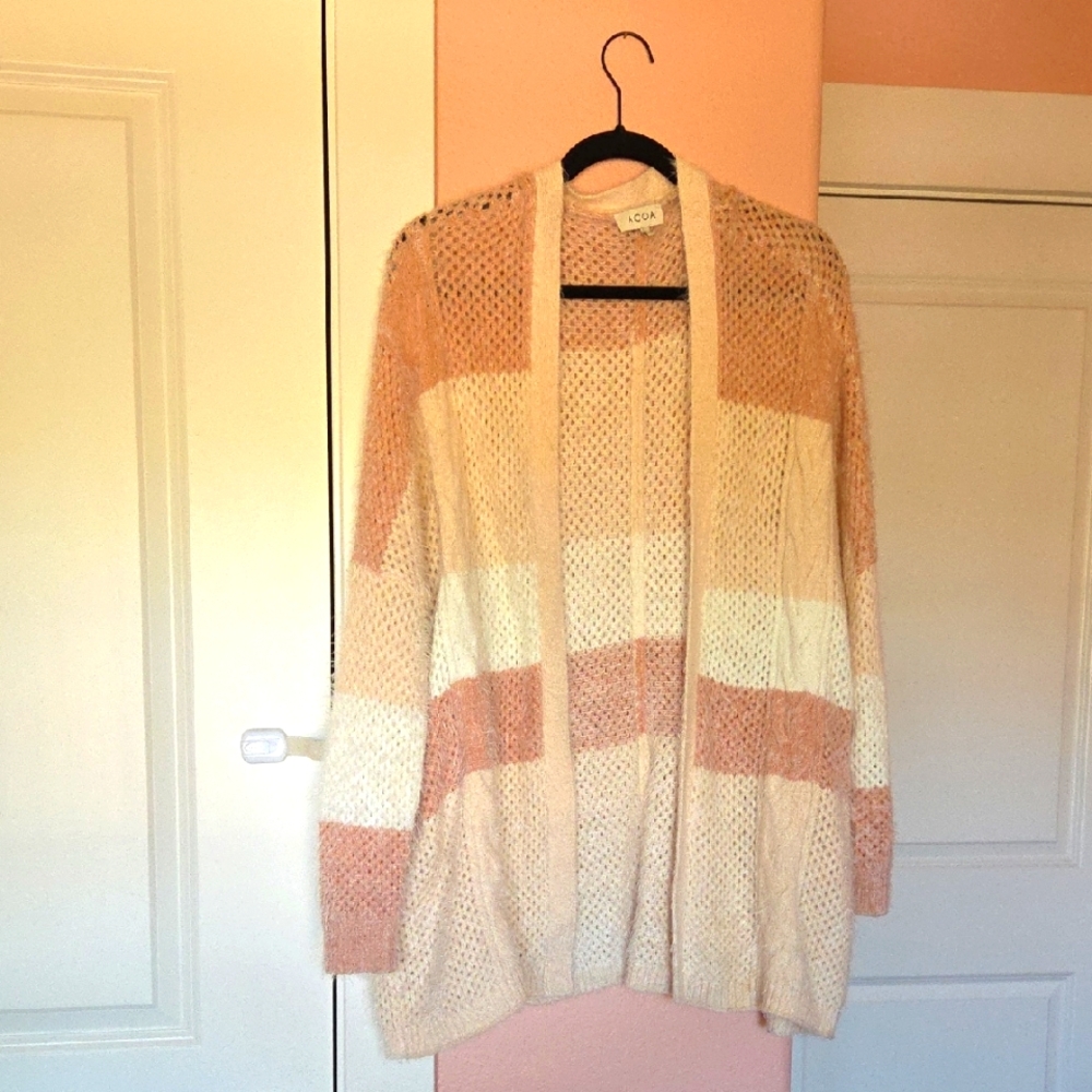 Lola Striped Cardigan - Cream and Tan